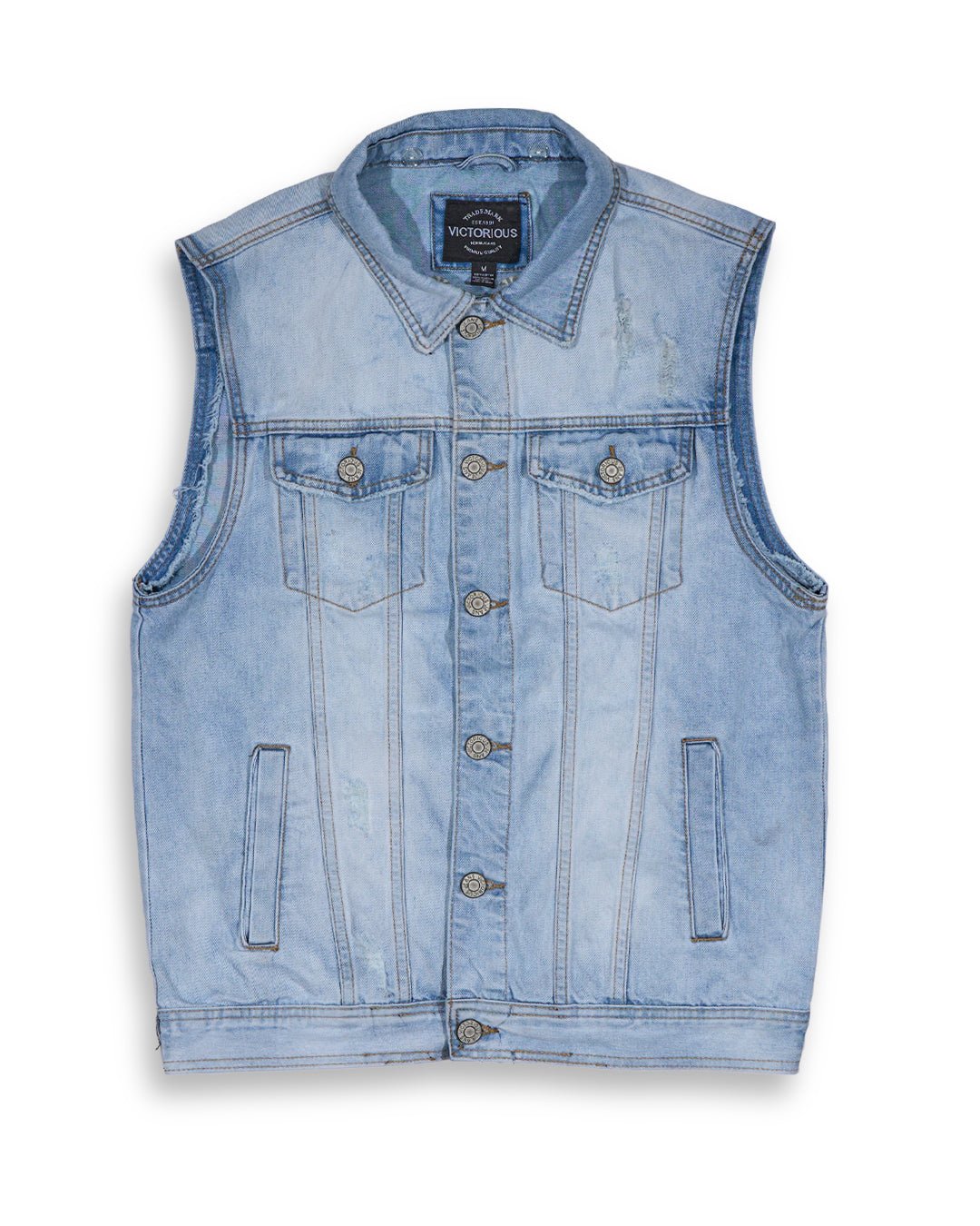 Capreze Men's Denim Jacket Sleeveless Jeans Vest Button Down Waistcoat  Casual Jackets Lapel Blue-A S - Walmart.com